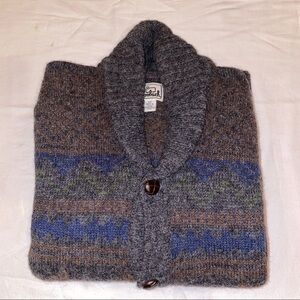 Woolrich Brown and Blue Patterned Cardigan